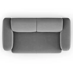 Mazzini Sofas Canapé Velours Jasmin 2 Places gris - 170x95x72 cm