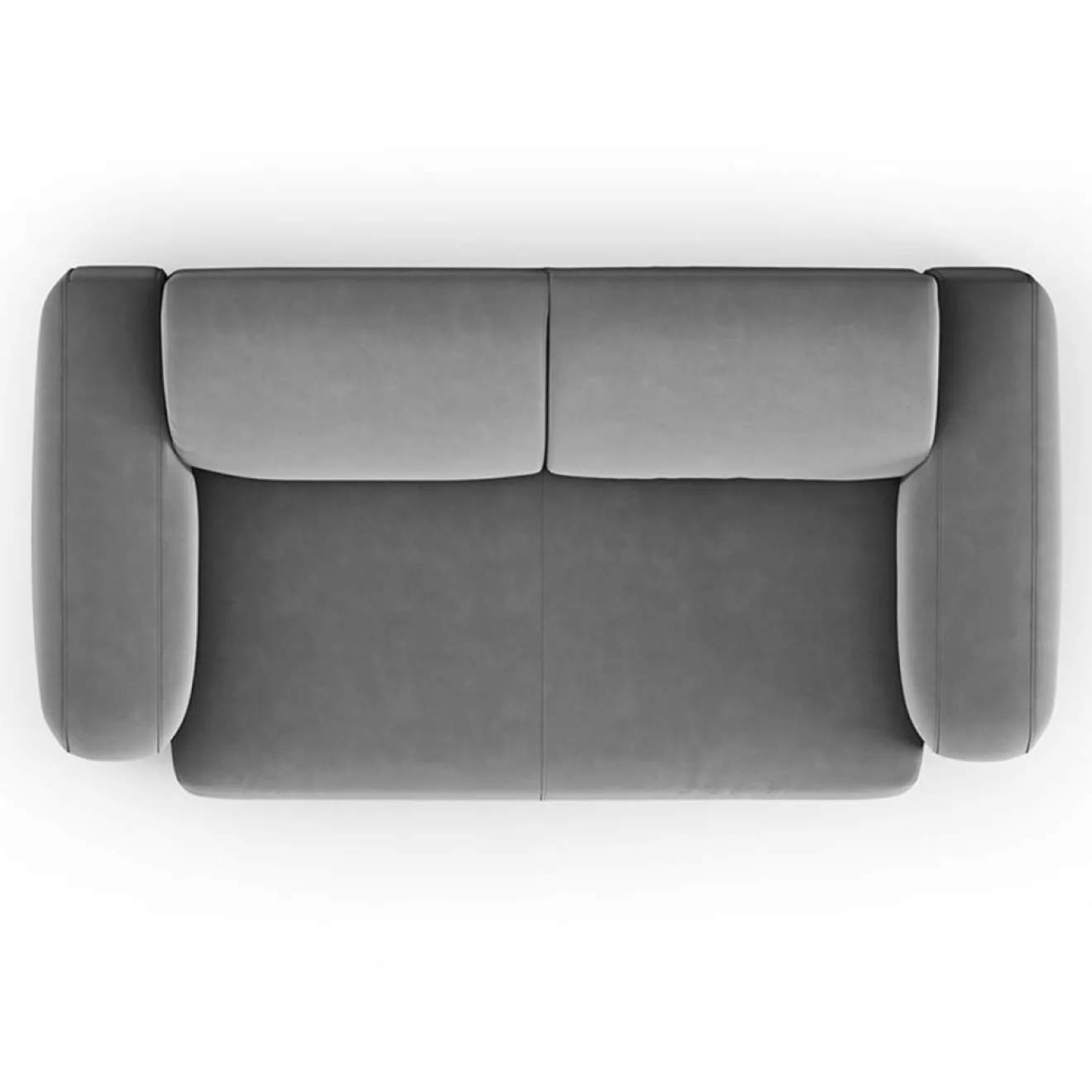 Mazzini Sofas Canapé Velours Jasmin 2 Places gris - 170x95x72 cm