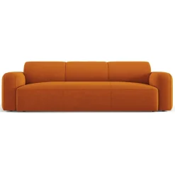 Mazzini Sofas Canapé Velours Jasmin 3 Places terracotta - 235x95x72 cm