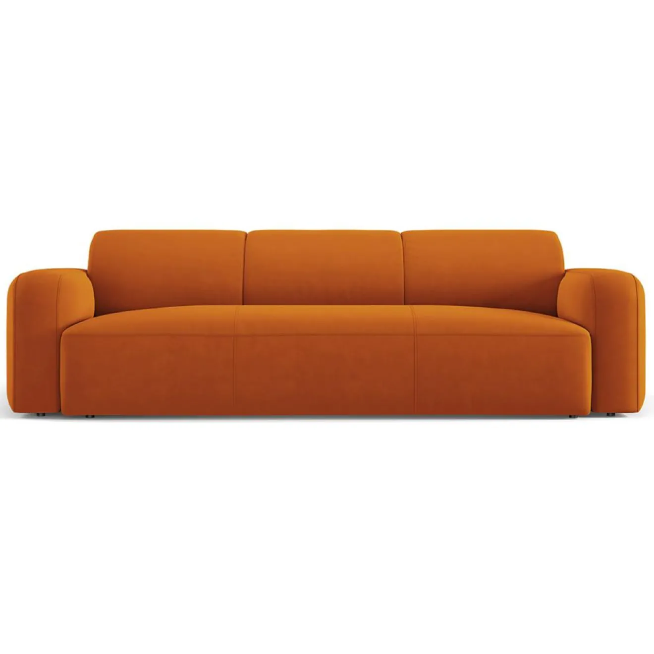 Mazzini Sofas Canapé Velours Jasmin 3 Places terracotta - 235x95x72 cm