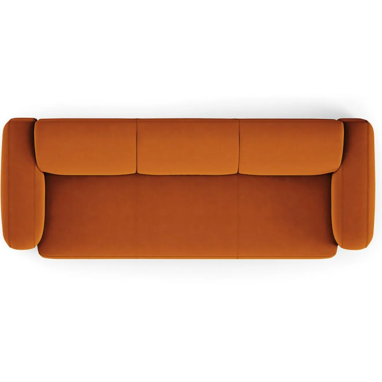 Mazzini Sofas Canapé Velours Jasmin 3 Places terracotta - 235x95x72 cm