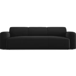 Outlet Mazzini Sofas Canapé Velours Jasmin 3 Places noir - 235x95x72 cm