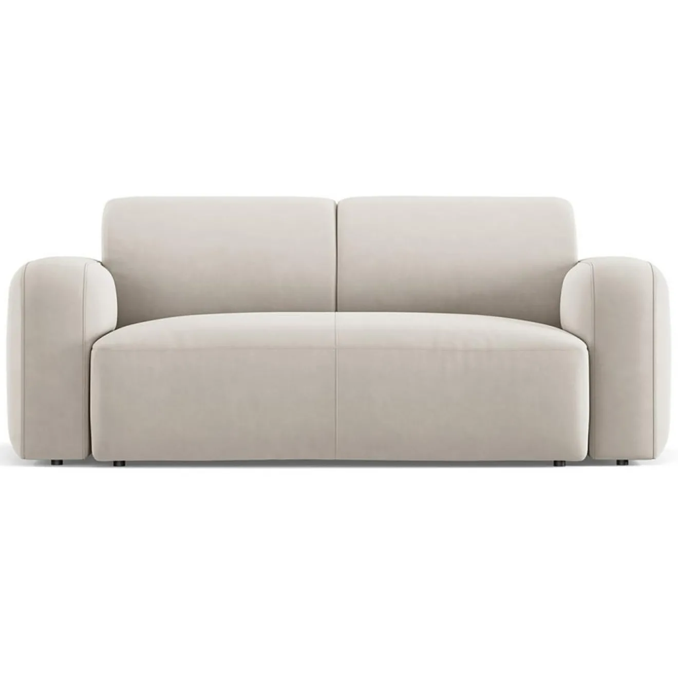 Mazzini Sofas Canapé Velours Jasmin 2 Places beige - 170x95x72 cm