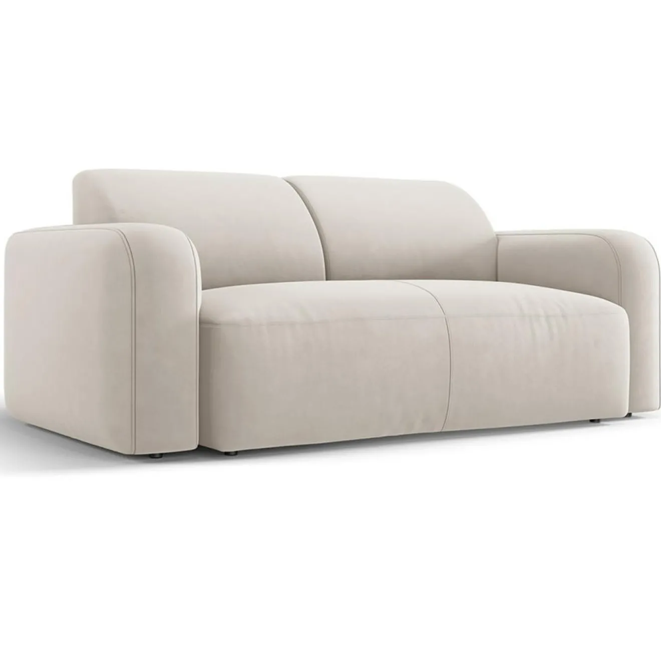 Mazzini Sofas Canapé Velours Jasmin 2 Places beige - 170x95x72 cm
