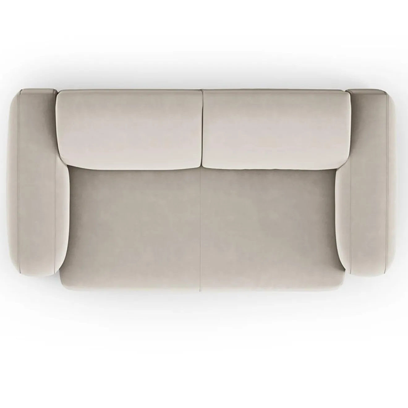 Mazzini Sofas Canapé Velours Jasmin 2 Places beige - 170x95x72 cm