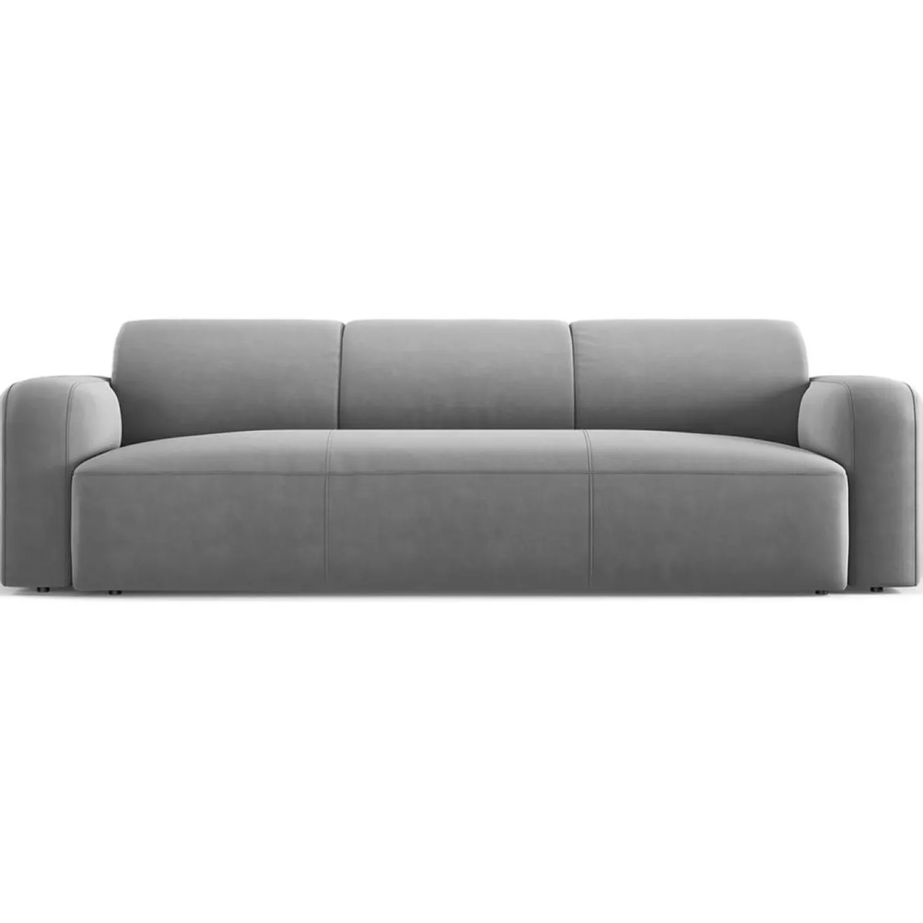 Mazzini Sofas Canapé Velours Jasmin 3 Places gris - 235x95x72 cm