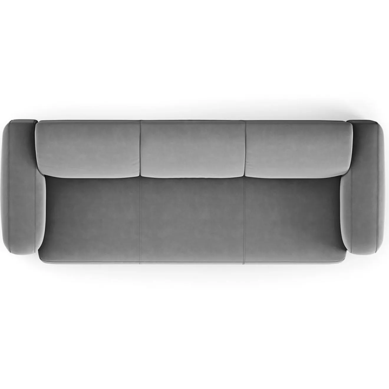 Mazzini Sofas Canapé Velours Jasmin 3 Places gris - 235x95x72 cm