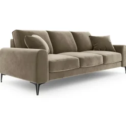 Mazzini Sofas Canapé Velours Madara beige - 222x102x90 cm