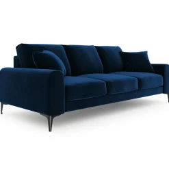 Mazzini Sofas Canapé Velours Madara bleu roi - 222x102x90 cm