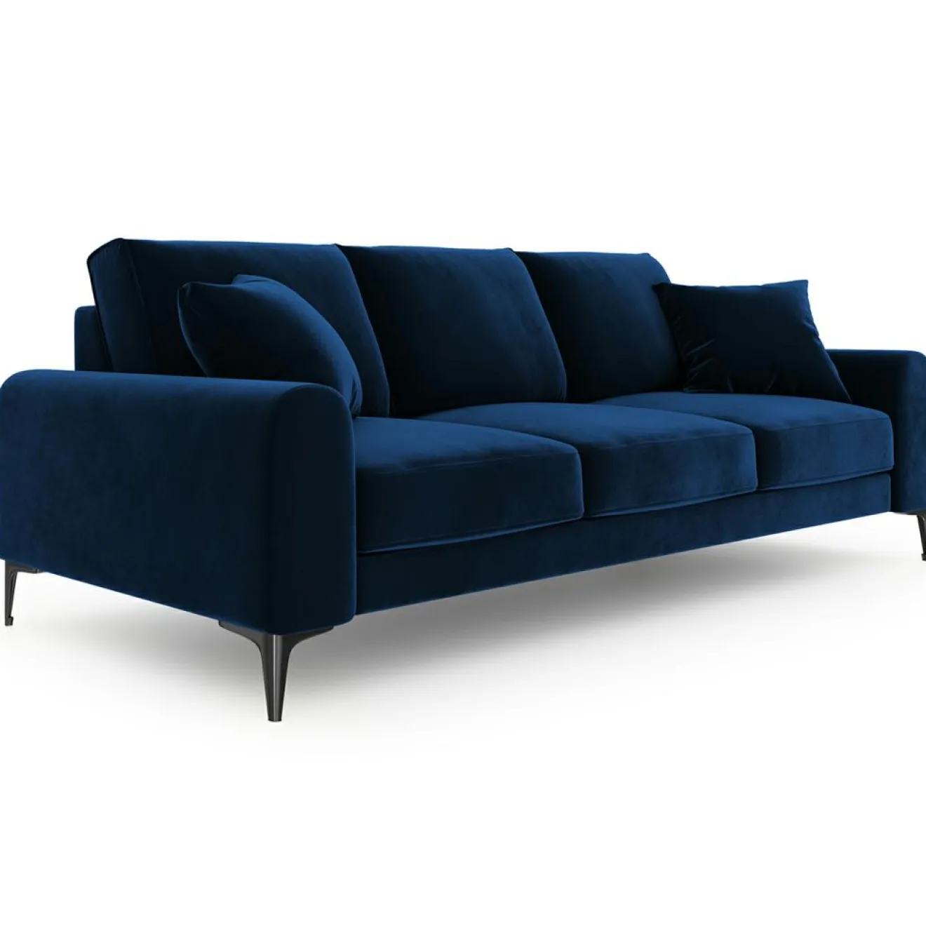 Mazzini Sofas Canapé Velours Madara bleu roi - 222x102x90 cm