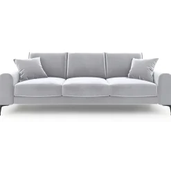 Mazzini Sofas Canapé Velours Madara gris clair - 222x102x90 cm