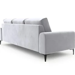 Mazzini Sofas Canapé Velours Madara gris clair - 222x102x90 cm