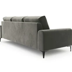New Mazzini Sofas Canapé Velours Madara gris - 222x102x90 cm