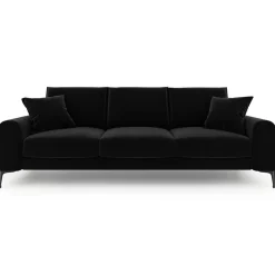 Outlet Mazzini Sofas Canapé Velours Madara noir - 222x102x90 cm