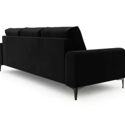 Outlet Mazzini Sofas Canapé Velours Madara noir - 222x102x90 cm