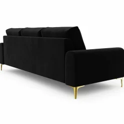 Mazzini Sofas Canapé Velours Madara noir - 237x102x90 cm