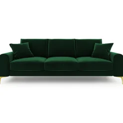 Mazzini Sofas Canapé Velours Madara vert bouteille - 237x102x90 cm