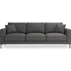Mazzini Sofas Canapé Venus 3 Places gris foncé - 220x92x90 cm