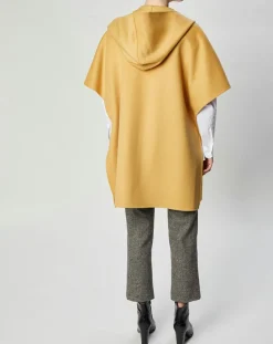 Femme Lou Andrea Cape 100% Laine Lea ocre