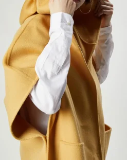 Femme Lou Andrea Cape 100% Laine Lea ocre