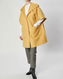 Femme Lou Andrea Cape 100% Laine Lea ocre