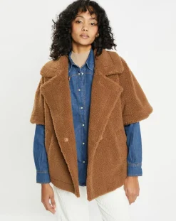 Femme Lou Andrea Cape en Fausse Fourrure marron