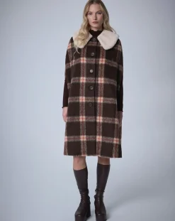 Femme Manoush Cape en Laine mélangée Pilou Tartan unique