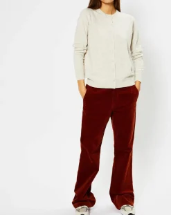 Femme Galeries Lafayette Cardigan 100% Cachemire Cacao col rond gris beige chiné