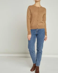 MAX&MOI Cardigan 100% Cachemire Sonia beige chiné