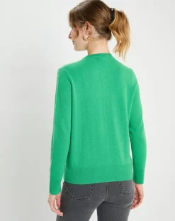 Femme Galeries Lafayette Cardigan 100% Cachemire Zacao vert emeraude