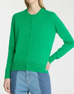 Femme Galeries Lafayette Cardigan 100% Cachemire Zacao vert emeraude