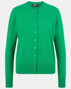 Femme Galeries Lafayette Cardigan 100% Cachemire Zacao vert emeraude