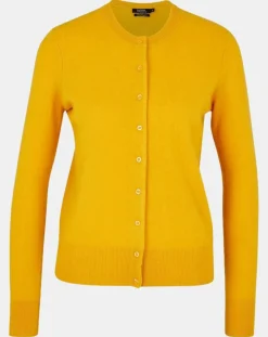 Femme Galeries Lafayette Cardigan 100% Cachemire Zacao jaune