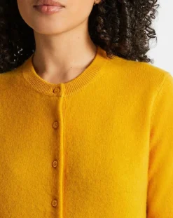 Femme Galeries Lafayette Cardigan 100% Cachemire Zacao jaune