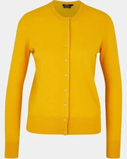 Femme Galeries Lafayette Cardigan 100% Cachemire Zacao jaune