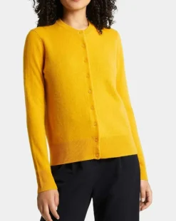 Femme Galeries Lafayette Cardigan 100% Cachemire Zacao jaune