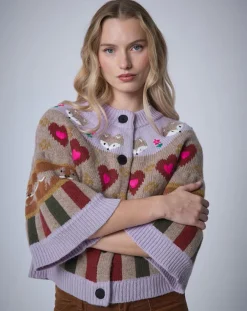Femme Manoush Cardigan 100% Laine Fox Farm unique