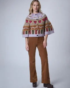Femme Manoush Cardigan 100% Laine Fox Farm unique