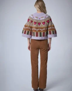 Femme Manoush Cardigan 100% Laine Fox Farm unique