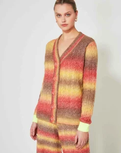 Manoush Cardigan Arc-en-ciel kaki