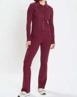Online Marc O'Polo Cardigan col polo rouge foncé