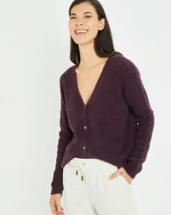 Femme Lauren Vidal Cardigan Elsa aubergine