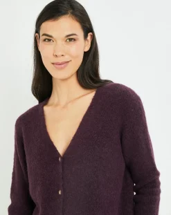 Femme Lauren Vidal Cardigan Elsa aubergine
