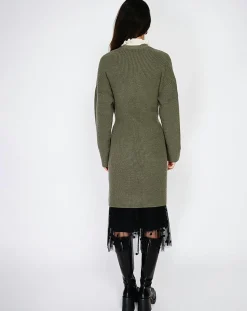 Outlet C & JO Cachemire Cardigan en Cachemire mélangé Béatrice kaki