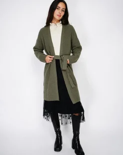 Outlet C & JO Cachemire Cardigan en Cachemire mélangé Béatrice kaki