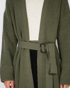 Outlet C & JO Cachemire Cardigan en Cachemire mélangé Béatrice kaki