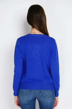 Clearance Assuili Cardigan en Cachemire mélangé col V royal