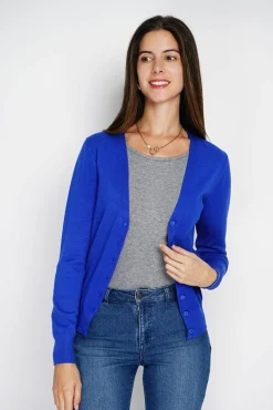 Clearance Assuili Cardigan en Cachemire mélangé col V royal