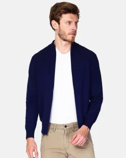 Homme C&Jo Cardigan en Cachemire mélangé Corentin bleu nuit