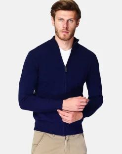 Homme C&Jo Cardigan en Cachemire mélangé Corentin bleu nuit